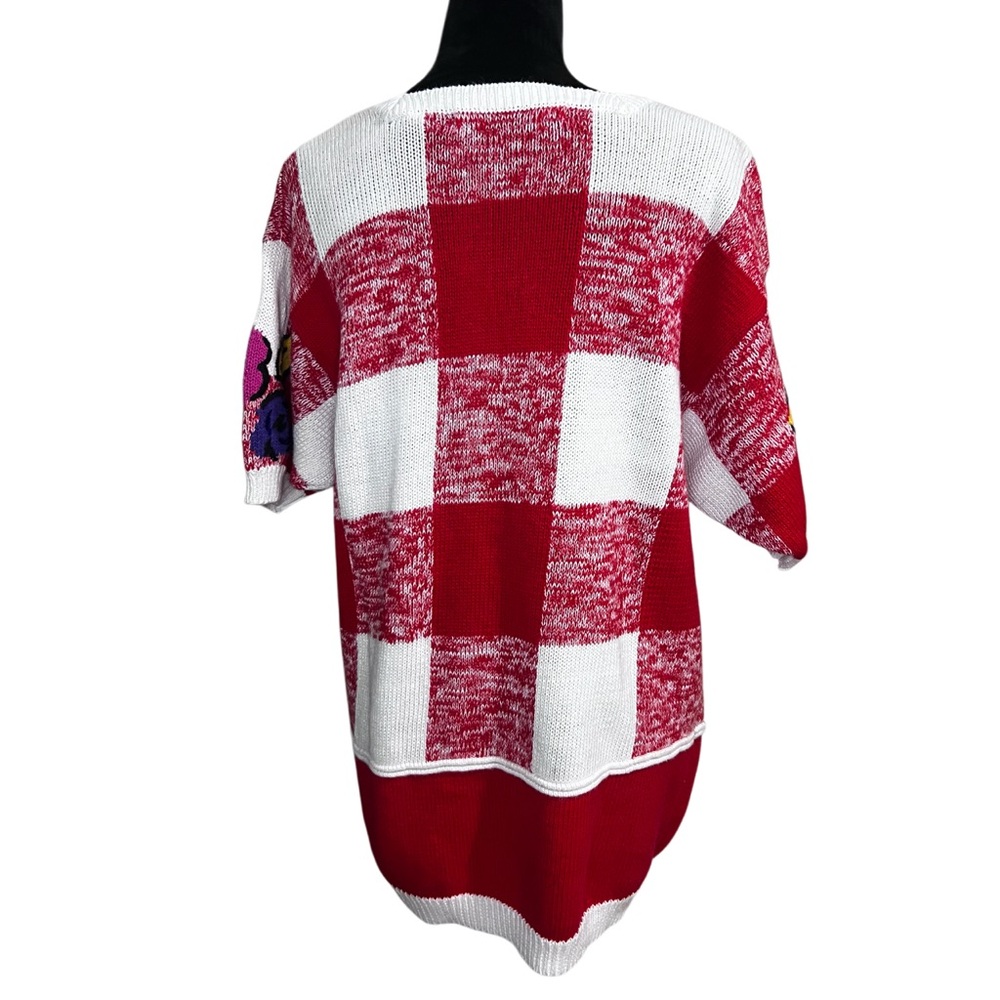 Vintage Colorblock Floral Sweater Tunic Oversized Knit Artwear Cottagecore Boho - Picture 4 of 11